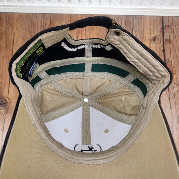 John Deere "Nothing Runs Like A Deere" Strapback Hat Cap Canvas Farmer Tractor - Picture 9 of 11